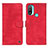 Leather Case Stands Flip Cover Holder N03P for Motorola Moto E30 Red