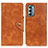 Leather Case Stands Flip Cover Holder N03P for Motorola Moto G Stylus (2022) 4G Brown