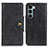 Leather Case Stands Flip Cover Holder N03P for Motorola Moto G200 5G Black