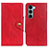 Leather Case Stands Flip Cover Holder N03P for Motorola Moto G200 5G Red