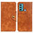 Leather Case Stands Flip Cover Holder N03P for Motorola Moto G40 Fusion Brown