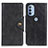 Leather Case Stands Flip Cover Holder N03P for Motorola Moto G41 Black