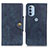 Leather Case Stands Flip Cover Holder N03P for Motorola Moto G41 Blue