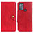 Leather Case Stands Flip Cover Holder N03P for Motorola Moto G50 Red