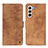 Leather Case Stands Flip Cover Holder N03P for Samsung Galaxy S23 Plus 5G Brown