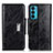 Leather Case Stands Flip Cover Holder N04P for Motorola Moto Edge 20 5G Black