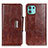 Leather Case Stands Flip Cover Holder N04P for Motorola Moto Edge 20 Lite 5G Brown