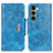 Leather Case Stands Flip Cover Holder N04P for Motorola Moto Edge S30 5G Sky Blue