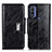 Leather Case Stands Flip Cover Holder N04P for Motorola Moto G Pure Black