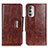 Leather Case Stands Flip Cover Holder N04P for Motorola Moto G Stylus (2022) 4G Brown