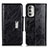 Leather Case Stands Flip Cover Holder N04P for Motorola Moto G Stylus (2022) 5G Black