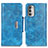 Leather Case Stands Flip Cover Holder N04P for Motorola Moto G Stylus (2022) 5G Sky Blue