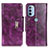 Leather Case Stands Flip Cover Holder N04P for Motorola Moto G41 Purple