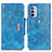Leather Case Stands Flip Cover Holder N04P for Motorola Moto G41 Sky Blue