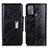 Leather Case Stands Flip Cover Holder N04P for Motorola Moto G50 Black