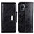 Leather Case Stands Flip Cover Holder N04P for Oppo A94 4G Black