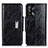 Leather Case Stands Flip Cover Holder N04P for Oppo A95 4G Black