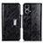 Leather Case Stands Flip Cover Holder N04P for Oppo F21s Pro 4G Black