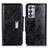 Leather Case Stands Flip Cover Holder N04P for Oppo Reno6 Pro 5G Black