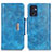 Leather Case Stands Flip Cover Holder N04P for Oppo Reno7 5G Sky Blue