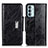 Leather Case Stands Flip Cover Holder N04P for Samsung Galaxy M13 4G Black