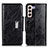 Leather Case Stands Flip Cover Holder N04P for Samsung Galaxy S21 Plus 5G Black