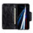 Leather Case Stands Flip Cover Holder N04P for Samsung Galaxy S23 Ultra 5G