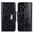 Leather Case Stands Flip Cover Holder N04P for Samsung Galaxy S23 Ultra 5G Black