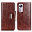 Leather Case Stands Flip Cover Holder N04P for Xiaomi Mi 12 Lite 5G Brown