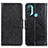Leather Case Stands Flip Cover Holder N05P for Motorola Moto E20 Black