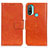 Leather Case Stands Flip Cover Holder N05P for Motorola Moto E30 Orange