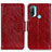 Leather Case Stands Flip Cover Holder N05P for Motorola Moto E30 Red