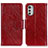 Leather Case Stands Flip Cover Holder N05P for Motorola Moto E32s Red