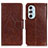 Leather Case Stands Flip Cover Holder N05P for Motorola Moto Edge 30 Pro 5G Brown