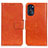 Leather Case Stands Flip Cover Holder N05P for Motorola Moto G 5G (2022) Orange