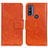 Leather Case Stands Flip Cover Holder N05P for Motorola Moto G Pure Orange