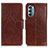 Leather Case Stands Flip Cover Holder N05P for Motorola Moto G Stylus (2022) 4G Brown