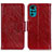 Leather Case Stands Flip Cover Holder N05P for Motorola Moto G22 Red