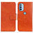 Leather Case Stands Flip Cover Holder N05P for Motorola Moto G41 Orange