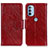 Leather Case Stands Flip Cover Holder N05P for Motorola Moto G41 Red