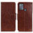 Leather Case Stands Flip Cover Holder N05P for Motorola Moto G50 Brown