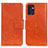 Leather Case Stands Flip Cover Holder N05P for Oppo Reno7 5G Orange