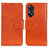 Leather Case Stands Flip Cover Holder N05P for Oppo Reno8 T 4G Orange
