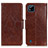 Leather Case Stands Flip Cover Holder N05P for Realme Narzo 50i Brown
