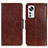 Leather Case Stands Flip Cover Holder N05P for Xiaomi Mi 12 Lite 5G Brown