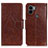 Leather Case Stands Flip Cover Holder N05P for Xiaomi Redmi A1 Plus Brown