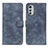 Leather Case Stands Flip Cover Holder N06P for Motorola Moto E32s Blue