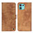 Leather Case Stands Flip Cover Holder N06P for Motorola Moto Edge 20 Lite 5G Brown