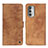 Leather Case Stands Flip Cover Holder N06P for Motorola Moto G Stylus (2022) 5G Brown