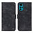 Leather Case Stands Flip Cover Holder N06P for Motorola Moto G22 Black